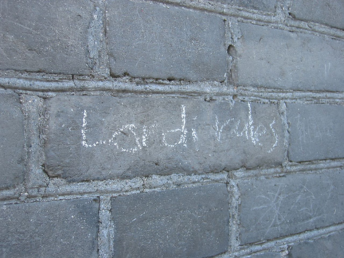 Great Wall of China - close-up with graffiti