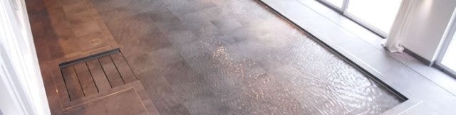 semi-submersed indoor swimming pool